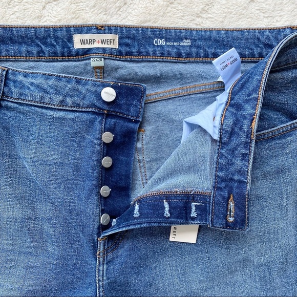 Warp & Weft CDG Paris high rise straight jeans Belle button fly plus size 22W - Picture 5 of 8